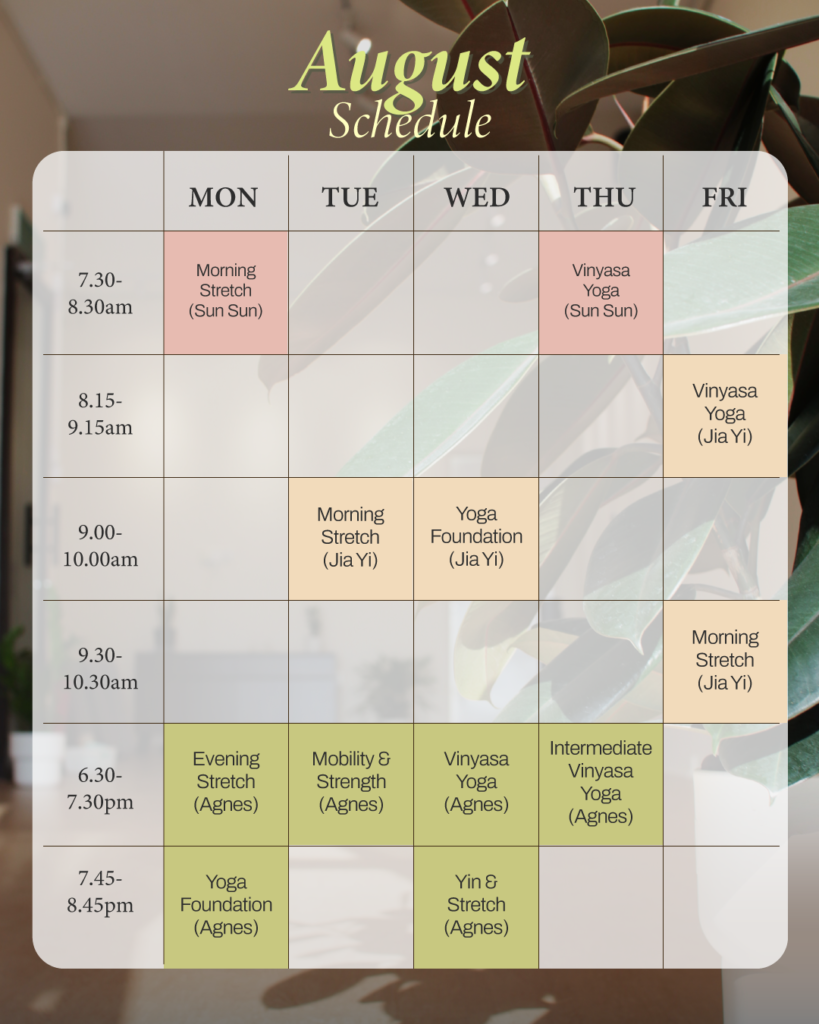 August schedule